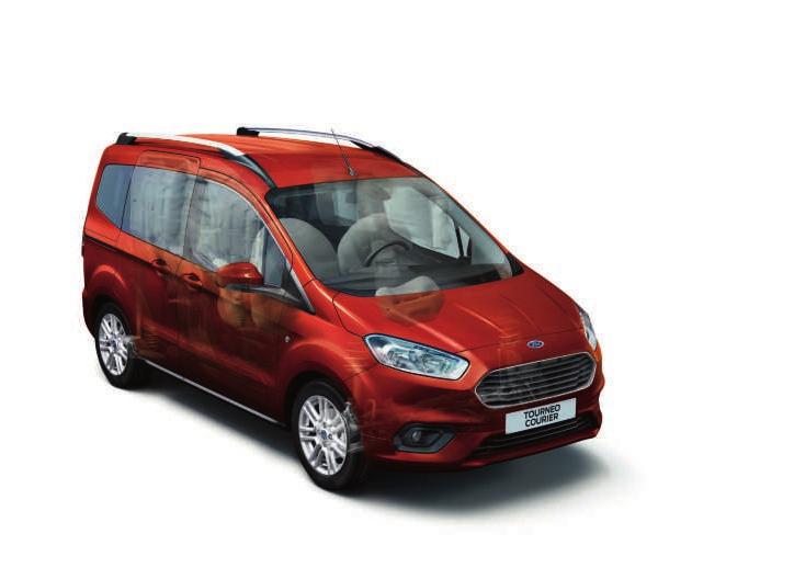 FORD TOURNEO COURIER Ασφάλεια και υποβοήθηση του οδηγού Σε όλη τη γκάμα του Ford Tourneo Courier, μια ολοκληρωμένη σειρά από συστήματα ασφαλείας, υποβοήθησης του οδηγού και αντικλεπτικής προστασίας*