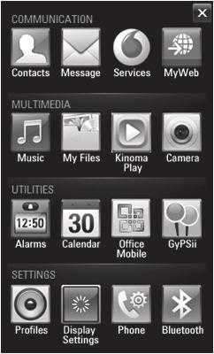 Opening Applications To open any Application, simply touch its icon.