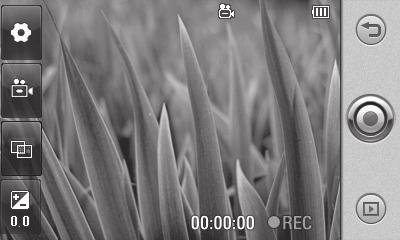 Getting to know the viewfinder Back - Touch here to return to the Home Screen. Start recording Gallery - Touch this icon to view the gallery.