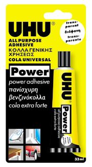 UHU ΚΟΛΛΕΣ ΓΕΝΙΚΗΣ ΧΡΗΣΕΩΣ POWER Πανίσχυρη κόλλα γενικής χρήσεως ιδανική για διάφανες - πολύ γρήγορες και καθαρές κολλήσεις.