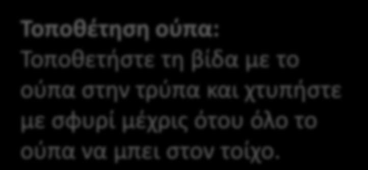 στην τρύπα και χτυπήστε με σφυρί
