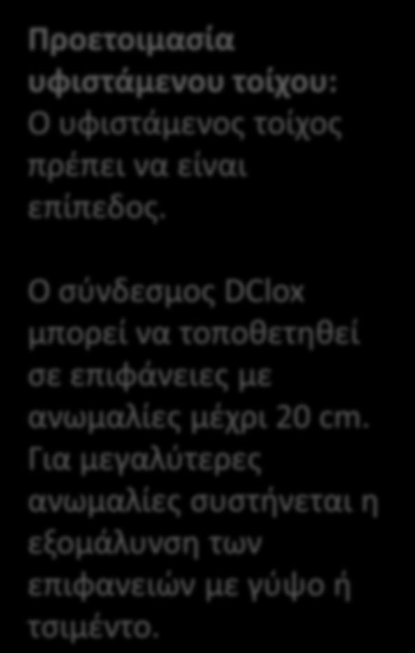 Ο σύνδεσμος DClox μπορεί να τοποθετηθεί σε επιφάνειες με