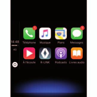 Android Auto, Carplay (4/4) 5 5 Επιστροφή στο περιβάλλον R-Link.