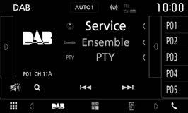 DAB DAB (KW-M745DBT) Βασική Λειτουργία DAB Οι περισσότερες λειτουργίες μπορούν να ελεγχθούν από την οθόνη ελέγχου πηγής.