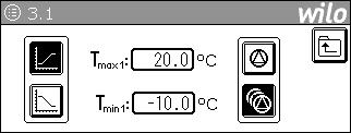 διεργασίας: Είσοδος ελέγχου ανοδική: Είσοδος ελέγχου καθοδική: Ρύθμιση του εύρους θερμοκρασίας για τον έλεγχο ταχύτητας αντλίας σε σχέση με την θερμοκρασία εισόδου.