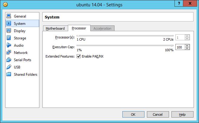στην καρτέλα Processor μπορείτε να επιλέξετε τον αριθμό από πυρήνες που θέλετε να διαθέσετε στην