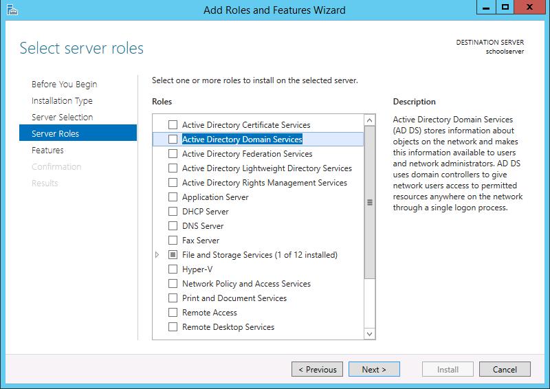 Active Directory Domain Services.