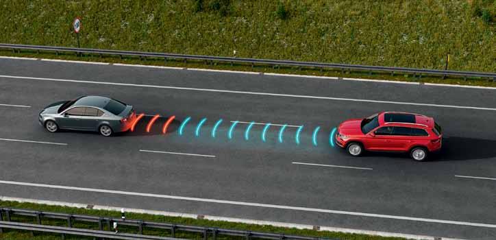 Ασφάλεια 50 51 adaptive cruise control Με τη βοήθεια ενός ραντάρ στην εμπρός μάσκα, το σύστημα αυτοβοήθησης, πέραν της