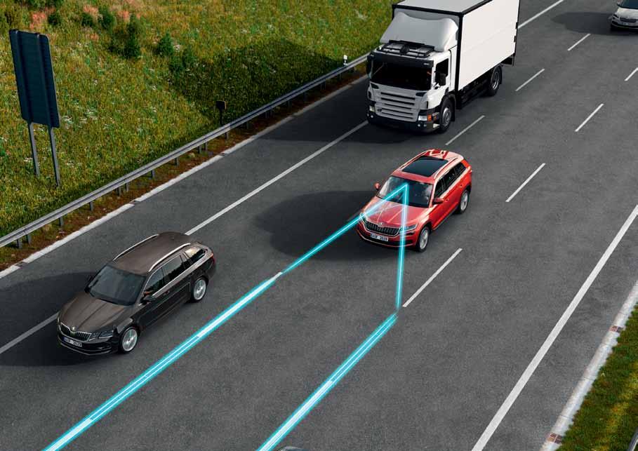 TRAFFIC JAM ASSIST Η λειτουργία είναι σχεδιασμένη για να διευκολύνει την οδήγηση οχημάτων με DSG σε μποτιλιάρισμα.