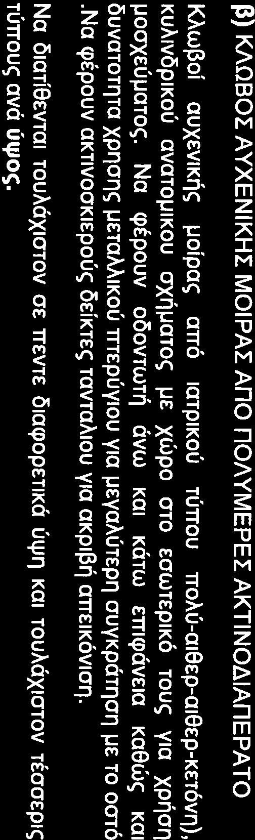 μακροδομή, να είναι διαθέσιμοι τουλάχιστον σε δεκαοκτώ (18) τυπους ανάλογα με το ύψος, το πλάτος και το μήκος. Να φέρουν οπή στο σώμα τους για δυνατότητα χρήσεως μοσχευμάτων. Α/Α Παρ/ρίου: 36.4.