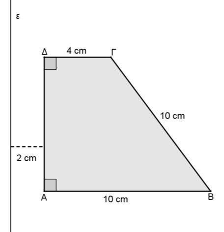 4. Δίνεται ορθογώνιο τραπέζιο ΑΒΓΔ ( Α ˆ Δ ˆ 90 ) με ΑΒ ΒΓ 10 cm και ΓΔ 4 cm.