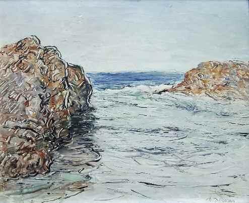 9. ΓΛΥΚΑΣ Αριστείδης (1870-1940) Ιστιοφόρο στ ανοιχτά 1934 Λαδ/τέμπερα σε ξύλο 92x82 εκ υπγρμ & χρνλγμ. κ.