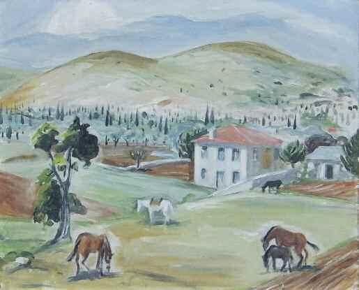 ΛΕΦΑΚΗΣ Χρήστος (1906-1968) Τοπίο Λάδι σε χαρτόνι 45 55 500-700 LEFAKIS Christos (1906-1968) Landscape