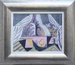 57. ΓΚΙΚΑΣ-ΧΑΤΖΗΚΥΡΙΑΚΟΣ Νίκος (1906-1994) Θέα στον κήπο 1956 Λάδι σε καμβά επικολμ. σε κόντρα πλακέ 26 34 εκ υπγρμ & χρνλγμ κ.