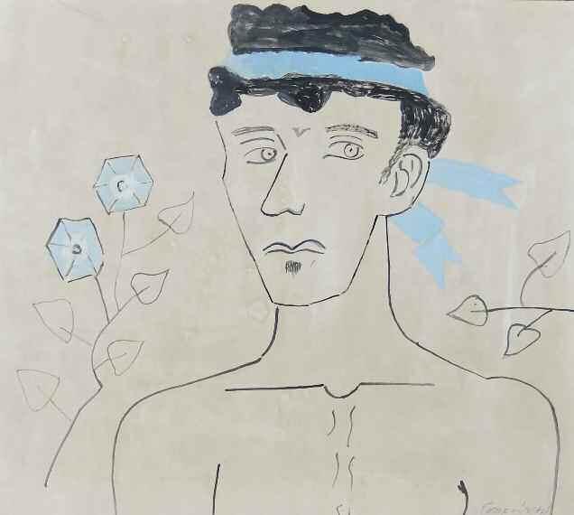 ΝΙΚΟΛΑΟΥ Νίκος (1909-1986) Γυμνό με πουλί 1977 Σπουδή με μελάνι σε χαρτί 35 38 εκ υπγρμ κ.