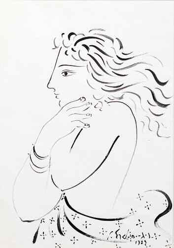 77. ΣΤΑΘΟΠΟΥΛΟΣ Γεώργιος (1944) Φιγούρα νέας 1989 Ακουαρέλα 35 25 εκ υπγρμ κ.