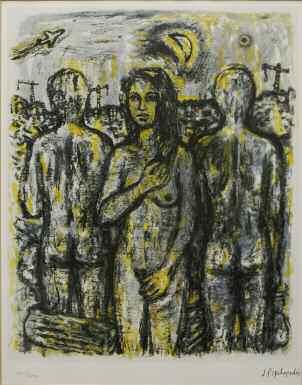 118. ΨΥΧΟΠΑΙΔΗΣ Γιάννης (1945) Γυμνές φιγούρες Λιθογραφία 37 29 εκ υπγρμ & αριθμ. κ.