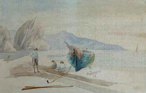 4 4. ΒΡΑΝΑΣ Ανδρέας (1870-1935) Ποντικονήσι Ακουαρέλα 13 35 εκ υπγρμ κ.