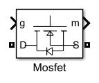 Η συσκευή MOSFET συνδέεται παράλληλα με μια εσωτερική δίοδο που ενεργοποιείται όταν η συσκευή MOSFET είναι αντίστροφα μεροληπτική (Vds <0) και δεν εφαρμόζεται σήμα πύλης (g = 0).