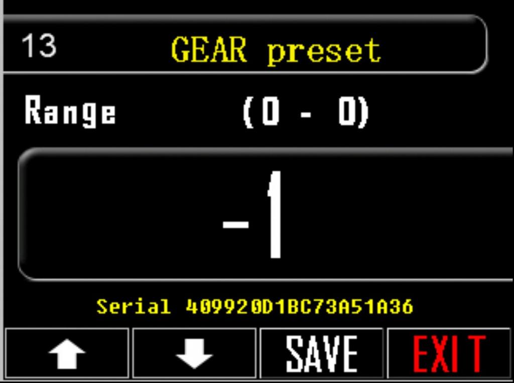 13. GEAR preset Βήματα για την προεπιλογή ποσοστού λειτουργίας σε κάθε επίπεδο ταχύτητας, GEAR. 1. Πιέστε το πλήκτρο ρυθμίσεων, κάτω δεξιά στην οθόνη (εικονίδιο εργαλεία). 7.