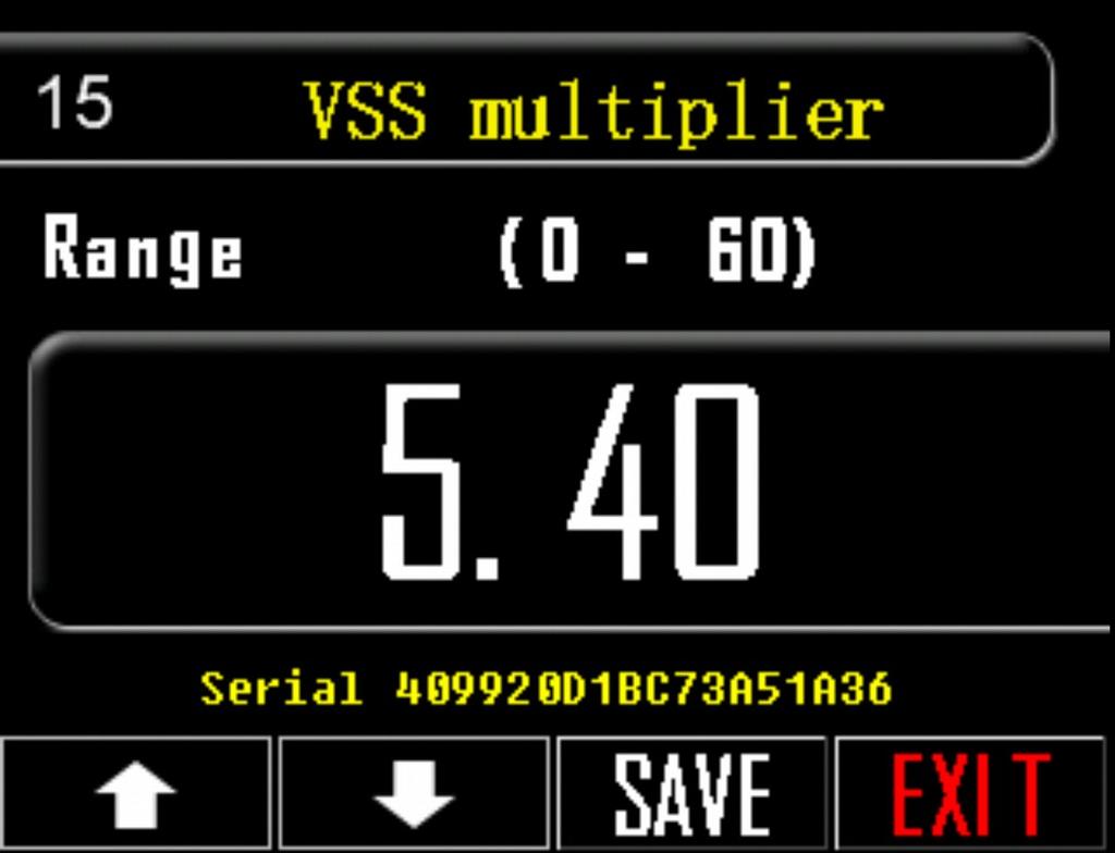 15. VSS multiplier (VSS) Βήματα ρύθμισης του VSS Factor (Σε περίπτωση αναλογικής ανάγνωσης ταχύτητας) 1. Πιέστε το πλήκτρο ρυθμίσεων, κάτω δεξιά στην οθόνη (εικονίδιο εργαλεία). 2.