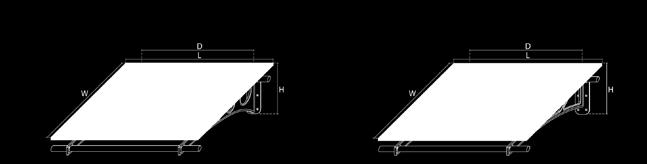 Στέγαστρα Αλουμινίου - Flat Panel Στέγαστρα Αλουμινίου Standard Χρώματα: RAL 9016, 9005, 9006, 7016 Κωδικός Μήκος L Πλάτος W