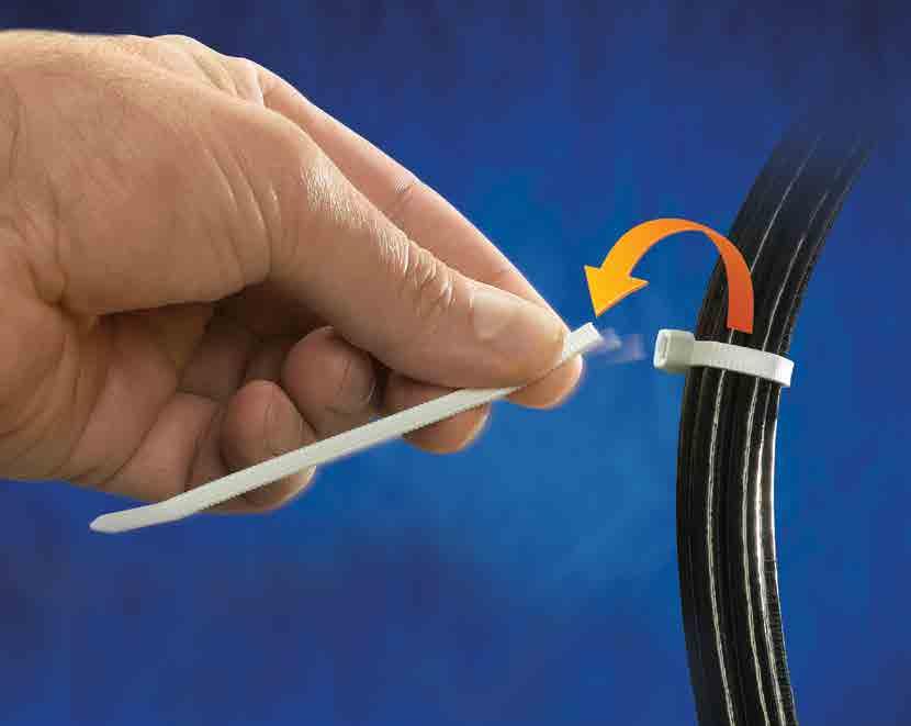 Δεματικά καλωδίων ABB Twist Tail Τα μοναδικά που κόβονται με το χέρι Νέα σειρά πλαστικών δεματικών με μοναδικό σχεδιασμό πατέντα της ABB. Εύκολη και γρήγορη εγκατάσταση χωρίς εργαλεία.