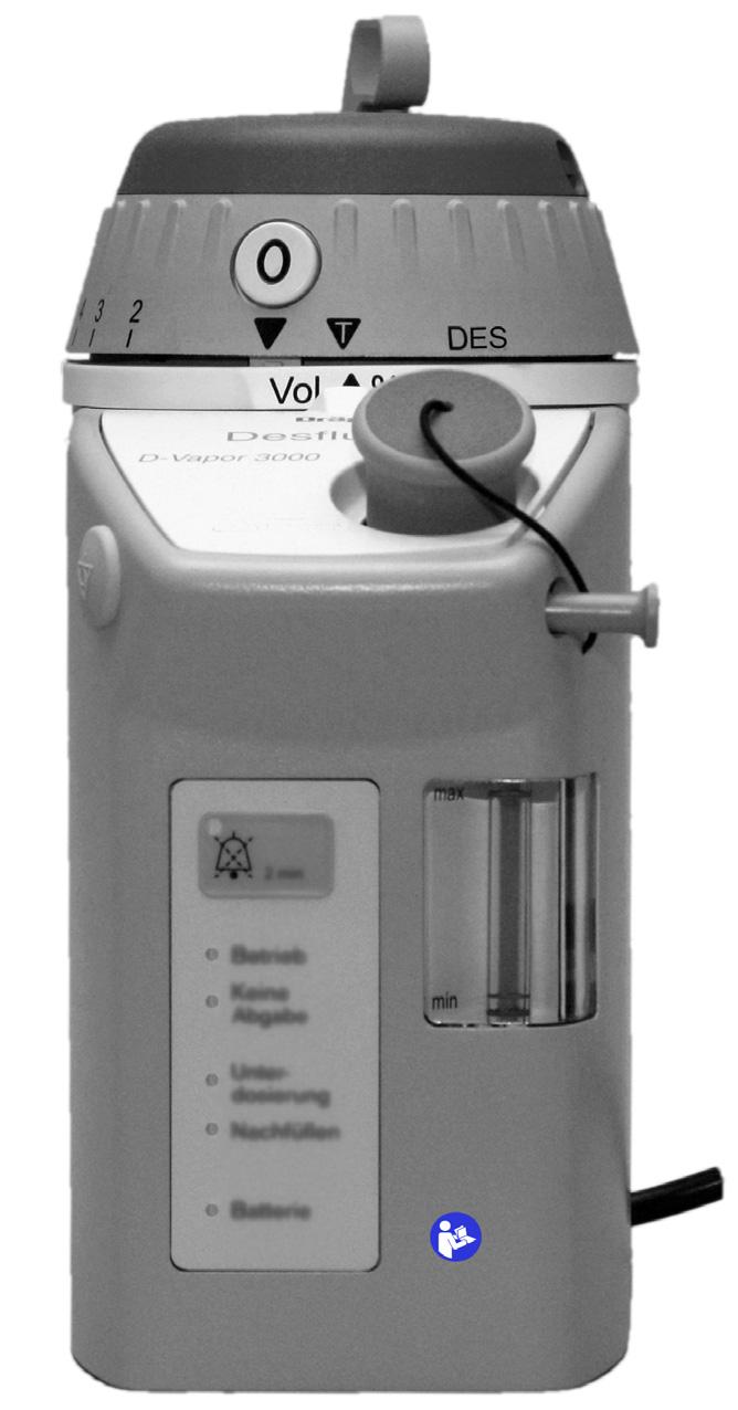 Επισκόπηση συστήματος D-Vapor 3000 Εμπρός G Κουμπί για καταστολή του ακουστικού συναγερμού για 2 λεπτά Α H Προστατευτικό πώμα για την ακίδα εξίσωσης δυναμικού L K J I B C I J K Ένδειξη αναισθητικής