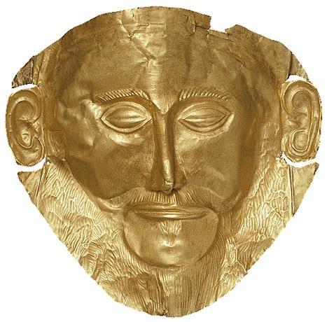 Χρυσή νεκρική προσωπίδα, γνωστή με την ονομασία ''προσωπίδα του Αγαμέμνονα''.