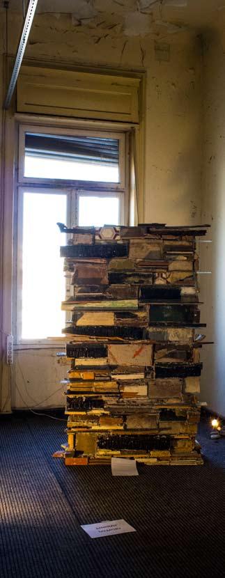 Also in the Third Space, the visual artist / architect Zoe Moutsokou presents an on-site installation with material collected in Kaisariani buildings and attempts to take us to an atmospheric