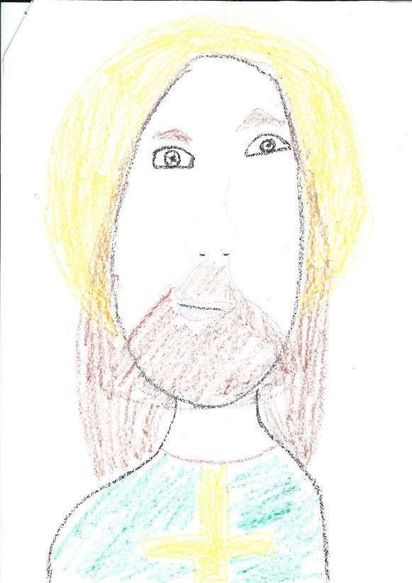 36 Σχέδιο 4. Σχέδιο οκτάχρονου κοριτσιού, όπου ο Θεός έχει ανθρώπινη μορφή και γενειάδα.