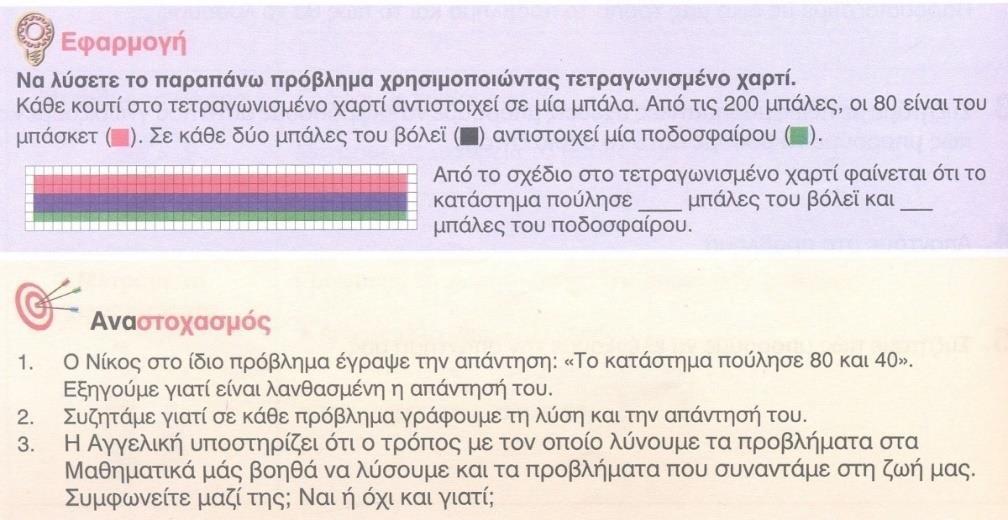 2.2. Εφαρμογή Εικόνα 3: βιβλίο μαθητή Η παρακάτω εφαρμογή έγινε σε συνεργασία με εκπαιδευτικούς πρωτοβάθμιας εκπαίδευσης του 4ου ΠΕΚΕΣ Αττικής κατά τη διάρκεια του σχ. έτους 2019-20.