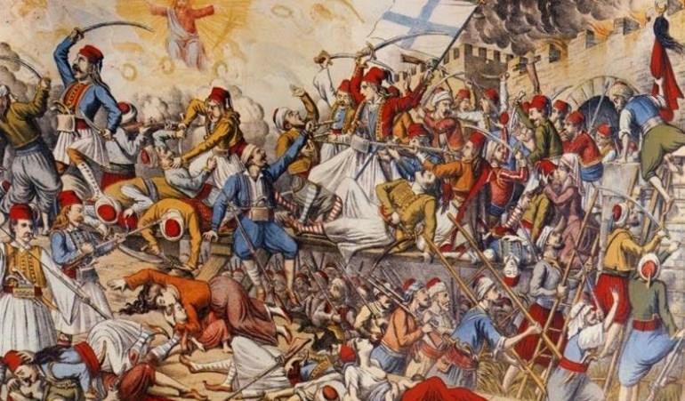 Μεσολόγγι Οι Μεσολογγίτες ήταν πολιορκημένοι από τους τούρκους. Όλη μέρα τους βομβάρδιζαν και το βράδυ εκείνοι ξανάφτιαχναν το τείχος τους.