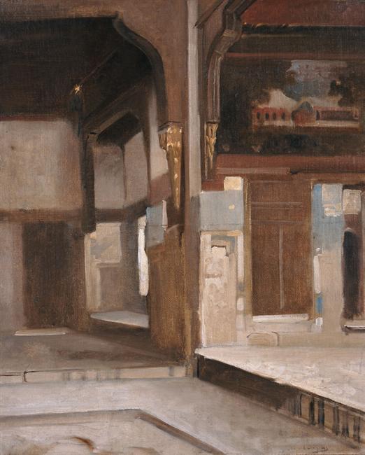 Νικηφόρος Λύτρας Εσωτερικό σπιτιού, 1879, λάδι σε