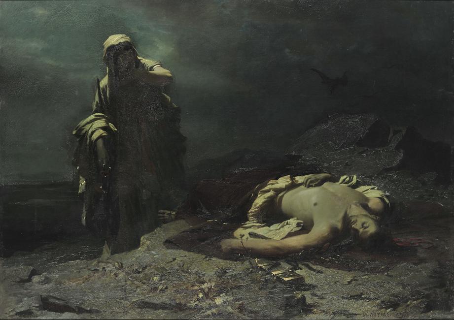Νικηφόρος Λύτρας Αντιγόνη και Πολυνείκης, 1865, Λάδι σε