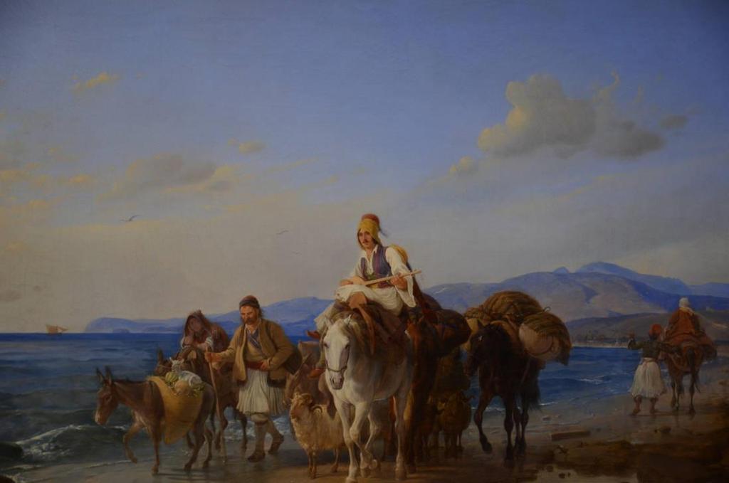Νικηφόρος Λύτρας Επιστροφή από το πανηγύρι, π. 1870, λάδι σε μουσαμά, 100 x 66 εκ.