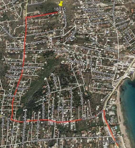 Εικόνα 7.16: Οδοιπορικό προς το Τριγωνομετρικό 18015. Οδηγώντας στην κάθοδο της Λ.