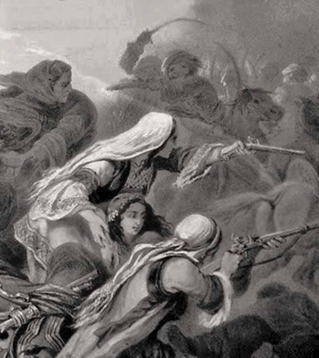 Λένω Μπότσαρη (1789-1804) (Μονή Σέλτσου) - Κόρη, για ρίξε τ άρματα, γλίτωσε τη ζωή σου.
