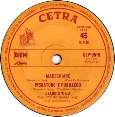 55 DC 4 LE ONDE DEL DANUBIO / SPERANZE PERDUTE ANGELINI & HIS ORCHESTRA 11.55 DC 5 U CIUCCIU / U FIGGHIU DU MASTRU PETTINARU OTELLO PROFAZIO 11.55 DC 6 A MALAVITA / U ME SCECCU OTELLO PROFAZIO 11.