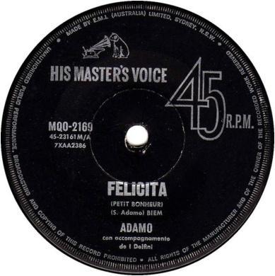 / LA VOCE DEL PADRONE ITALIAN 45 R.P.M.