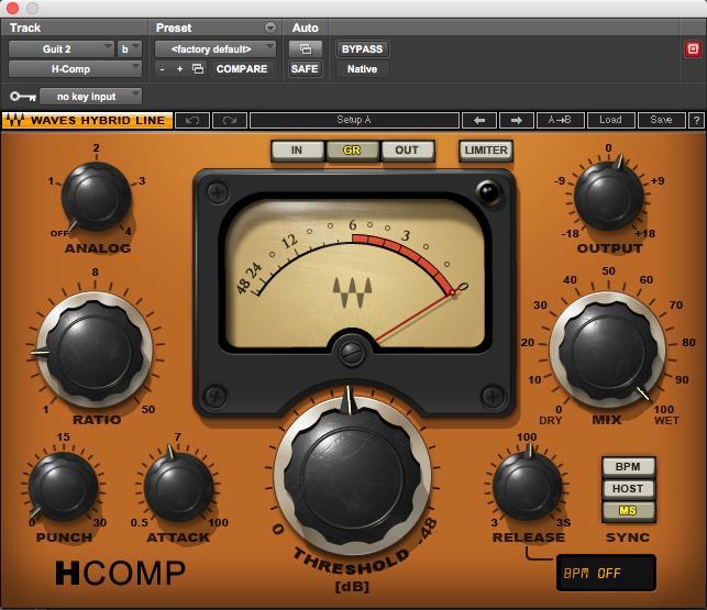 Εικόνα 27: Plug-in, Compressor Επόμενο στάδιο ήταν η στερεοφωνία (panning), στο σημείο που συνηχούν οι