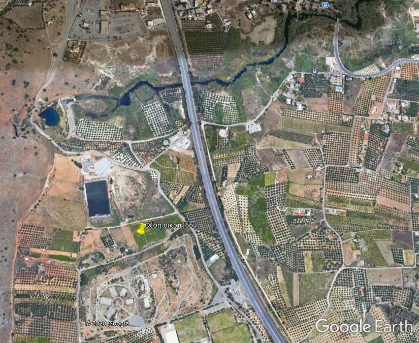 Εικόνα 38: Θέση Οικοπέδου Σταθμού Μεταφόρτωσης Απορριμμάτων και Πράσινου σημείου Η θέση του έργου βρίσκεται σε ημιπεδινή έκταση με υψόμετρο περίπου 12 m.