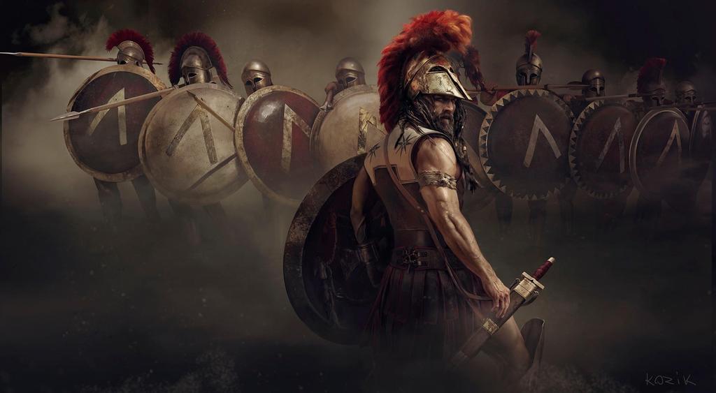 Μνημειώδης είναι η θυσία των Σπαρτιατών μέχρι ενός στη μάχη των Θερμοπύλων το 480 π.χ. Παράδειγμα γενναιότητας και υπακοής.