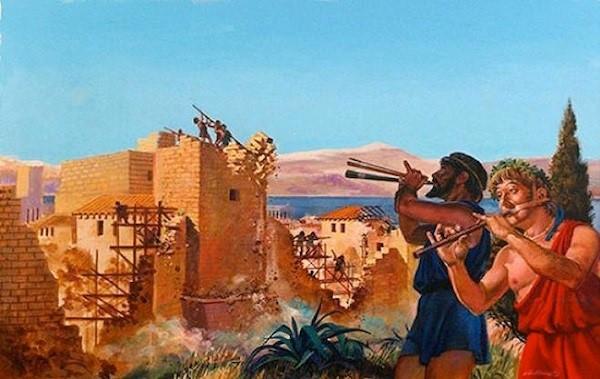 ΚΑΛΛΙΤΕΧΝΙΚΗ ΑΠΕΙΚΟΝΙΣΗ ΤΗΣ ΚΑΤΕΔΑΦΙΣΗΣ ΤΩΝ ΤΕΙΧΩΝ ΤΗΣ ΑΡΧΑΙΑΣ