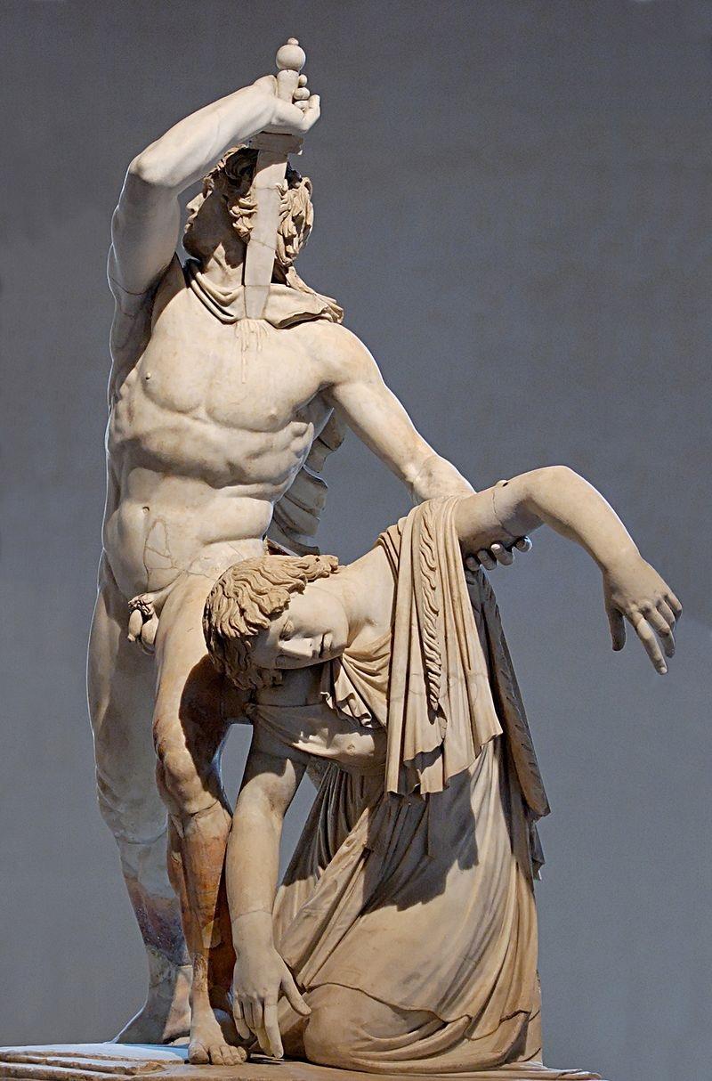 «Γαλάτης που αυτοκτονεί» ή «Γαλατική αυτοκτονία» Ρωμαϊκό αντίγραφο αρχαίου ελληνικού συμπλέγματος ελληνιστικής εποχής (2 ος αιώνας). Άγνωστος καλλιτέχνης.