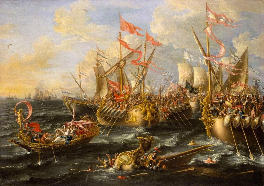 Η ναυμαχία του Ακτίου Πίνακας του Lorenzo Castro, 1672