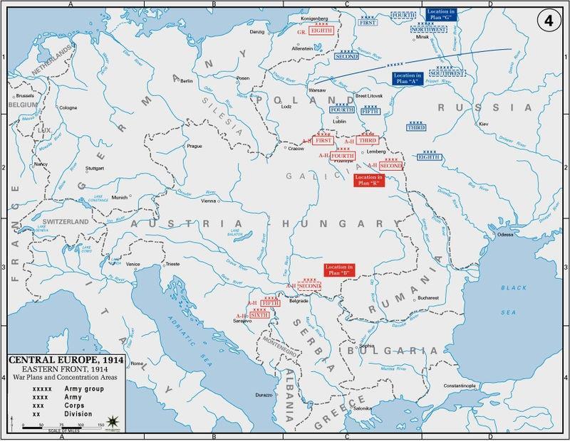 Το σχέδιο του ανατολικού μετώπου, καλοκαίρι 1914 Πηγή