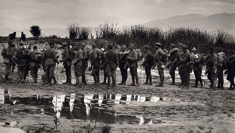 Ο ελληνικός στρατός στον ποταμό Στρυμόνα, 1917 Φωτογραφία εποχής