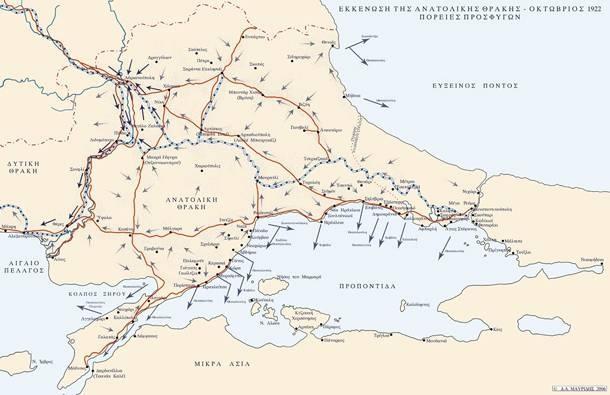 Εκκένωση της Ανατολικής Θράκης Στον χάρτη οι πορείες των
