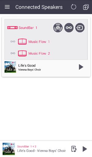 Επιλέξτε [Connected Speakers] στο πλαϊνό μενού της εφαρμογής Music Flow Player. 4. Τα ηχεία είναι έτοιμα για ομαδική αναπαραγωγή.